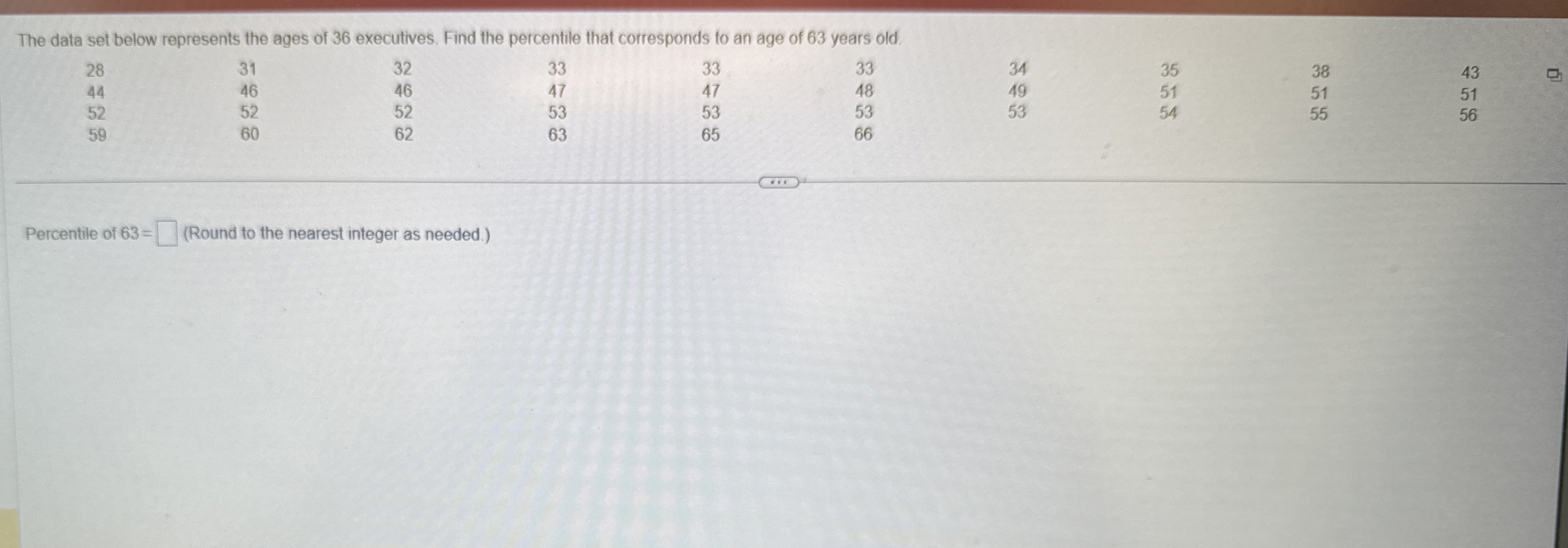 Solved The data set below represents the ages of 36 | Chegg.com