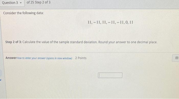 Solved Consider the following data: 11,−11,11,−11,−11,0,11 | Chegg.com