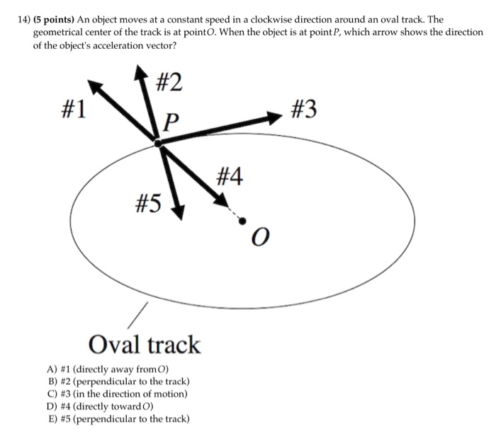 Solved 14) (5 Points) An Object Moves At A Constant Speed In | Chegg.com