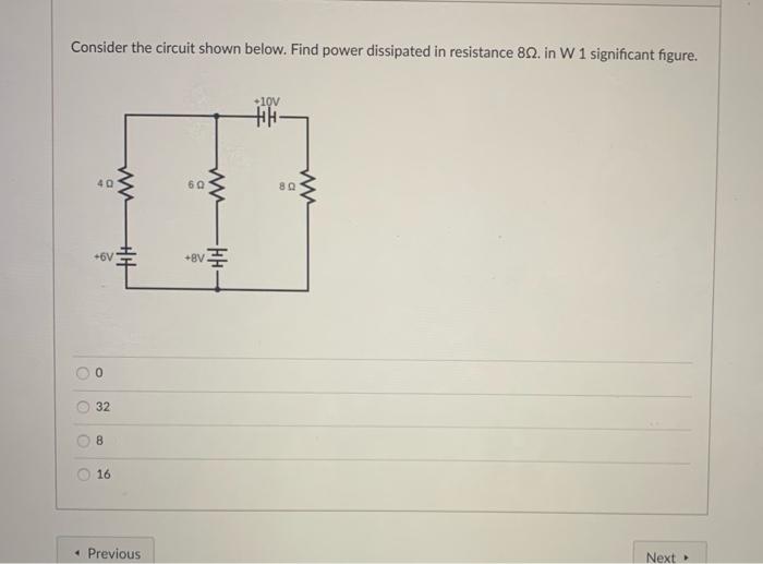 Solved Consider The Circuit Shown Below. Find Power | Chegg.com