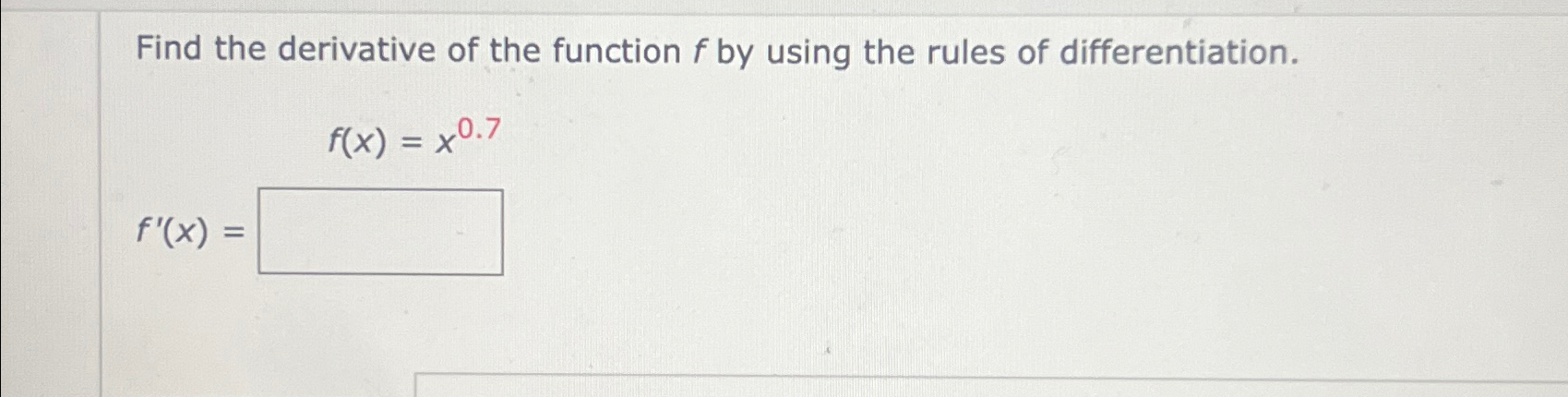 Solved Find the derivative of the function f ﻿by using the | Chegg.com