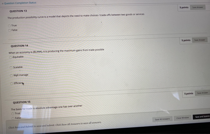 Solved Question Completion Status: 5 points Save Ansever | Chegg.com