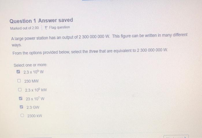 Solved Question 1 Answer saved Marked out of 2.00 P Flag | Chegg.com