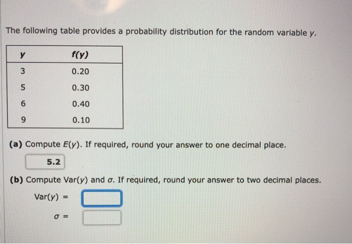 Solved The following table provides a probability | Chegg.com