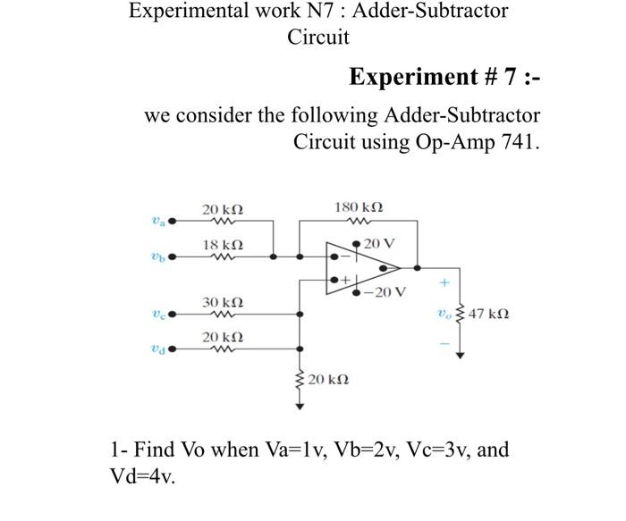 op amp as adder and subtractor experiment pdf