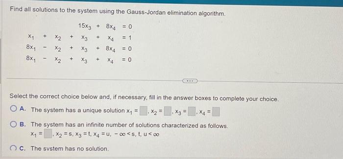 Solved Find all solutions to the system using the | Chegg.com
