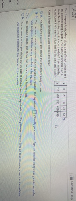 Solved 1.4.37 Question Help Use the given table, which gives | Chegg.com