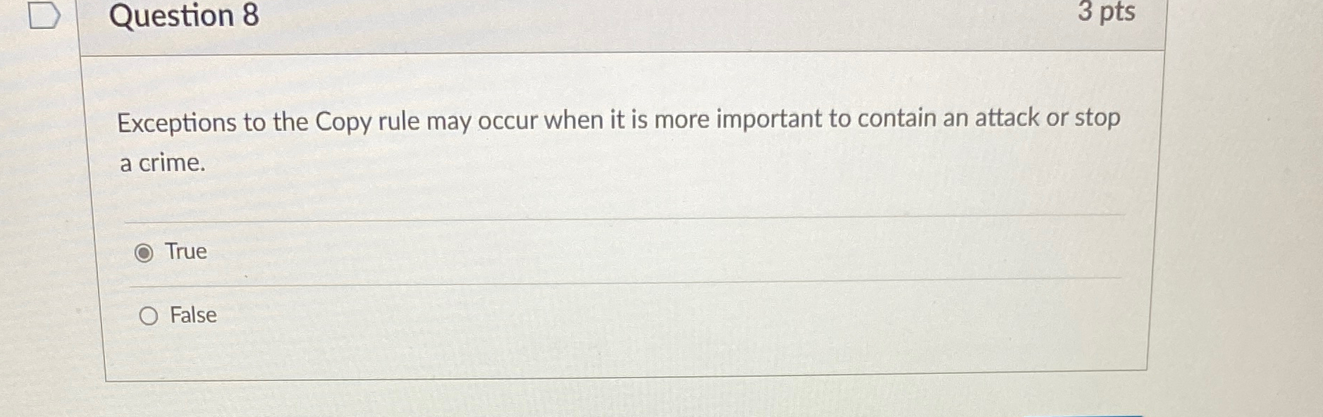 Solved Question 83 ﻿ptsExceptions to the Copy rule may occur | Chegg.com