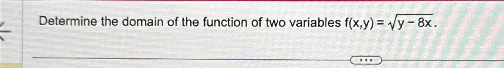 Solved Determine the domain of the function of two variables | Chegg.com