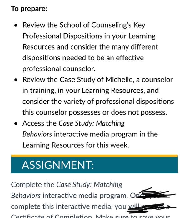 walden university case study matching behaviors