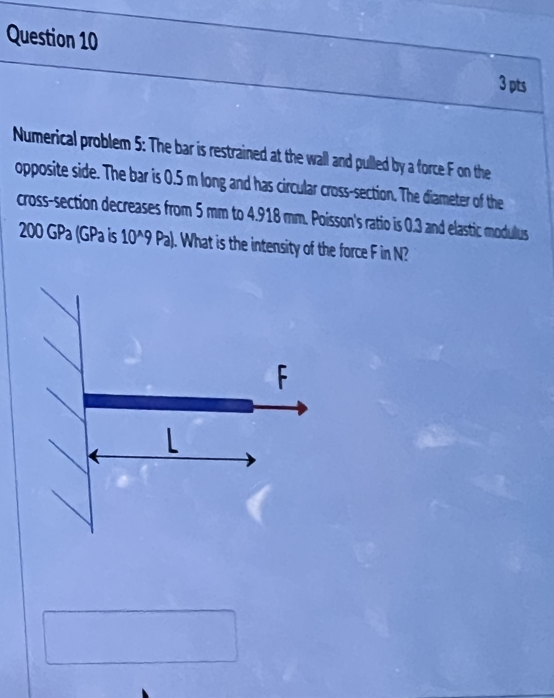 Solved Question 10Numerical problem 5: The bar is restrained | Chegg.com