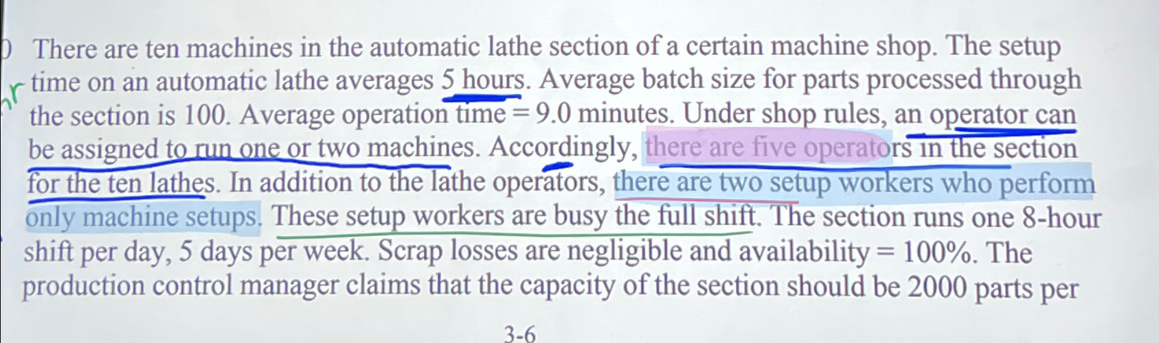 Solved There are ten machines in the automatic lathe section | Chegg.com