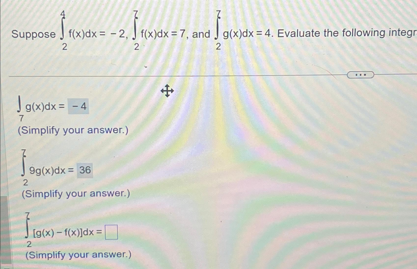 Solved Suppose ∫24f X Dx 2 ∫2﻿ ﻿and ∫2﻿ ﻿evaluate The