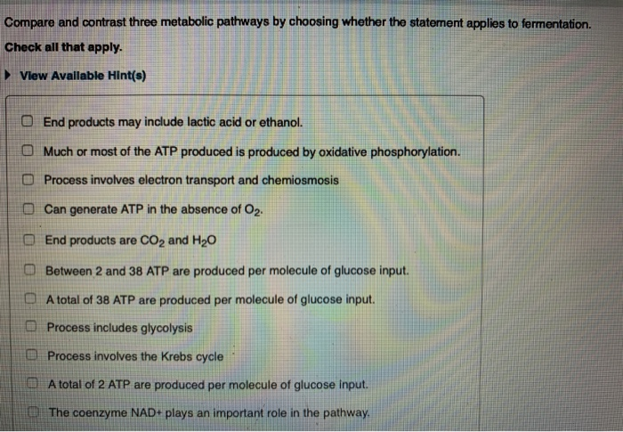 Solved Compare and contrast three metabolic pathways by | Chegg.com