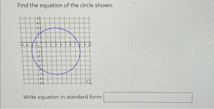 Solved Find the equation of the circle shown. Write | Chegg.com