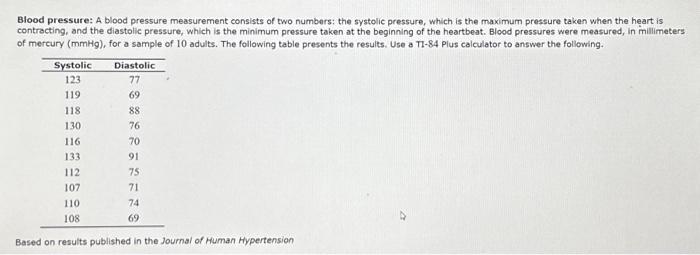 Solved compute the correlation coefficient between systolic | Chegg.com