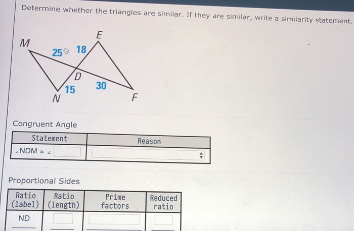 Solved Determine whether the triangles are similar. If they | Chegg.com