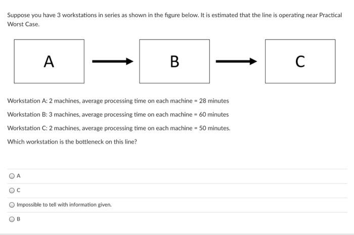 Solved Suppose you have 3 workstations in series as shown in | Chegg.com