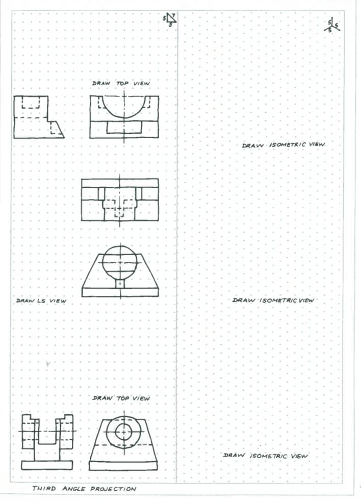 Solved ☆ 吃 DRAW TOP VIEW DRAW ISOMETRIC VIEW UD DRAW LS VIEW | Chegg.com
