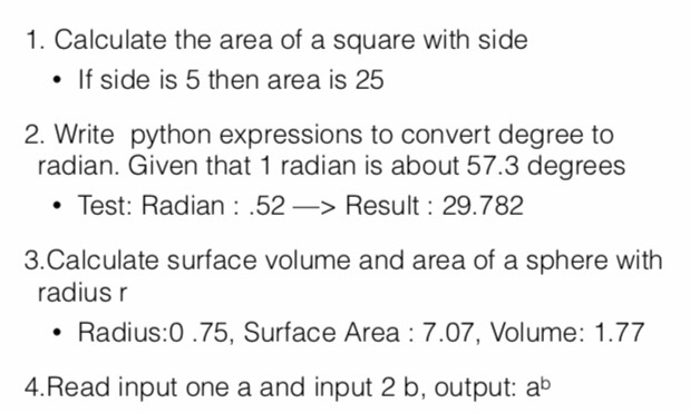 Solved 1. Calculate the area of a square with side • If side | Chegg.com