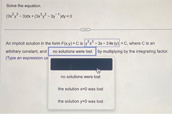 is 0 3 a solution to the equation y x 3