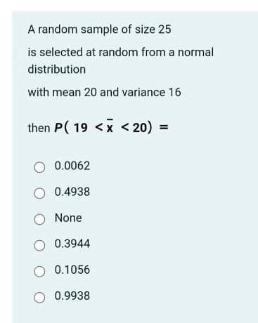 Solved A random sample of size 25 is selected at random from | Chegg.com