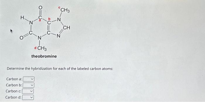 Solved Determine the hybridization for each of the labeled | Chegg.com
