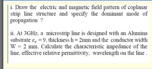 Solved i. Draw the electric and magnetic field pattern of | Chegg.com