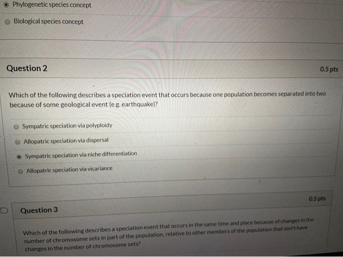 Solved Phylogenetic species concept Biological species | Chegg.com