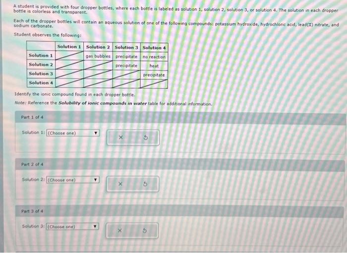 Solved A student performs an experiment to determine | Chegg.com