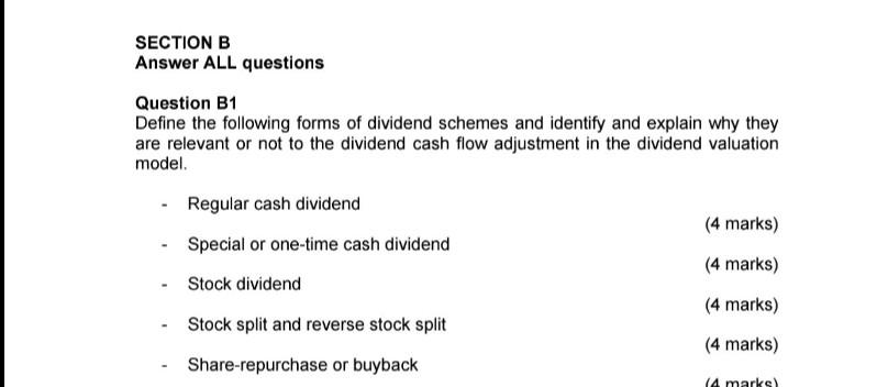 Solved SECTION B Answer ALL Questions Question B1 Define The | Chegg.com