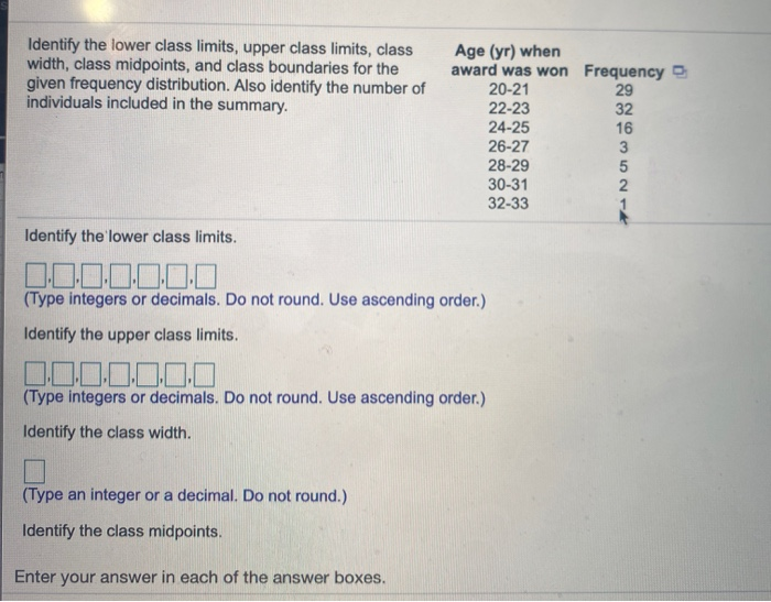 solved-identify-the-lower-class-limits-upper-class-limits-chegg