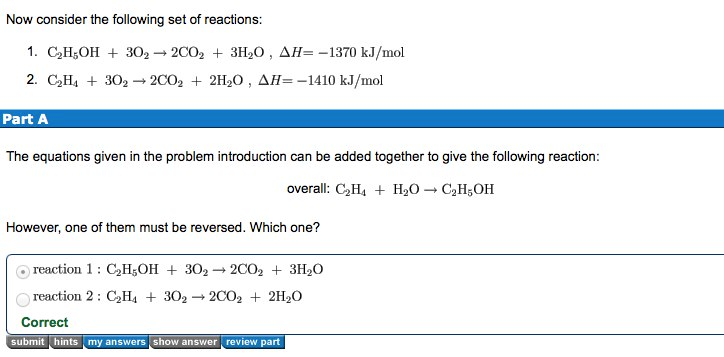 Now consider the following set of reactions: c2h5