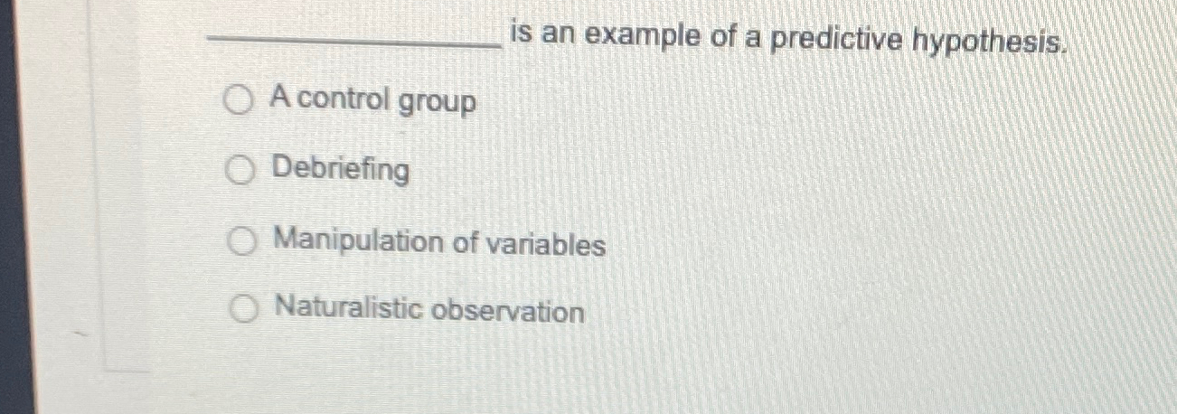 example predictive hypothesis