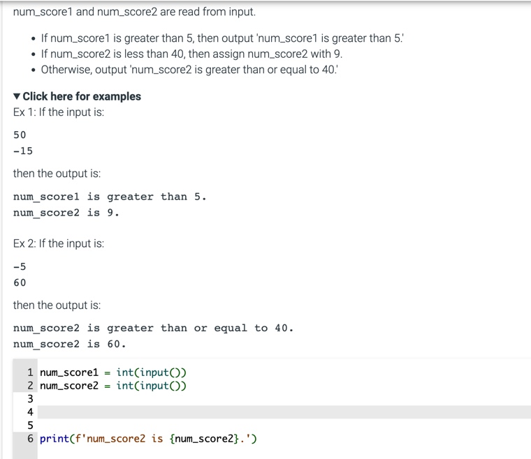 Solved num_score 1 ﻿and num_score2 ﻿are read from input.If | Chegg.com