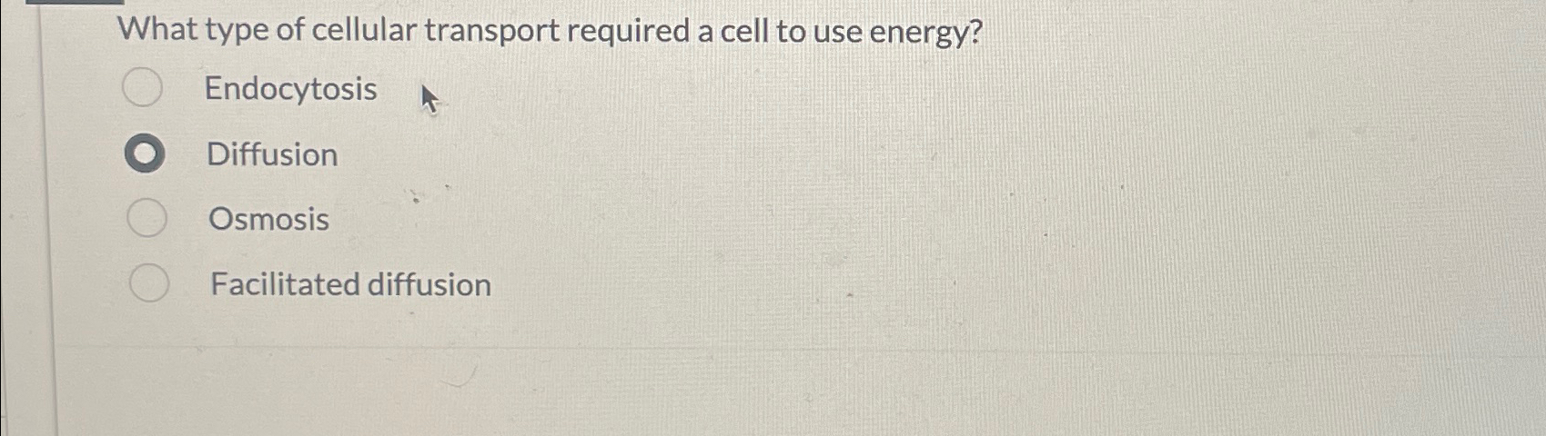 Solved What Type Of Cellular Transport Required A Cell To | Chegg.com