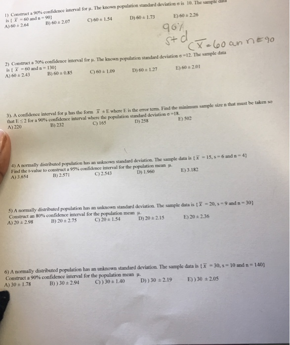 Solved 1 Construct A 90 Confidence Interval For Pl The Chegg Com