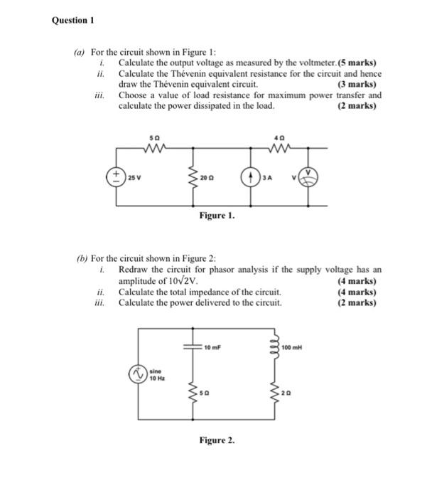 Solved (a) For the circuit shown in Figure 1: i. Calculate | Chegg.com