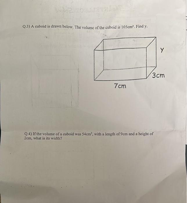 Solved Shown below is a solid cuboids. Work out the volume | Chegg.com