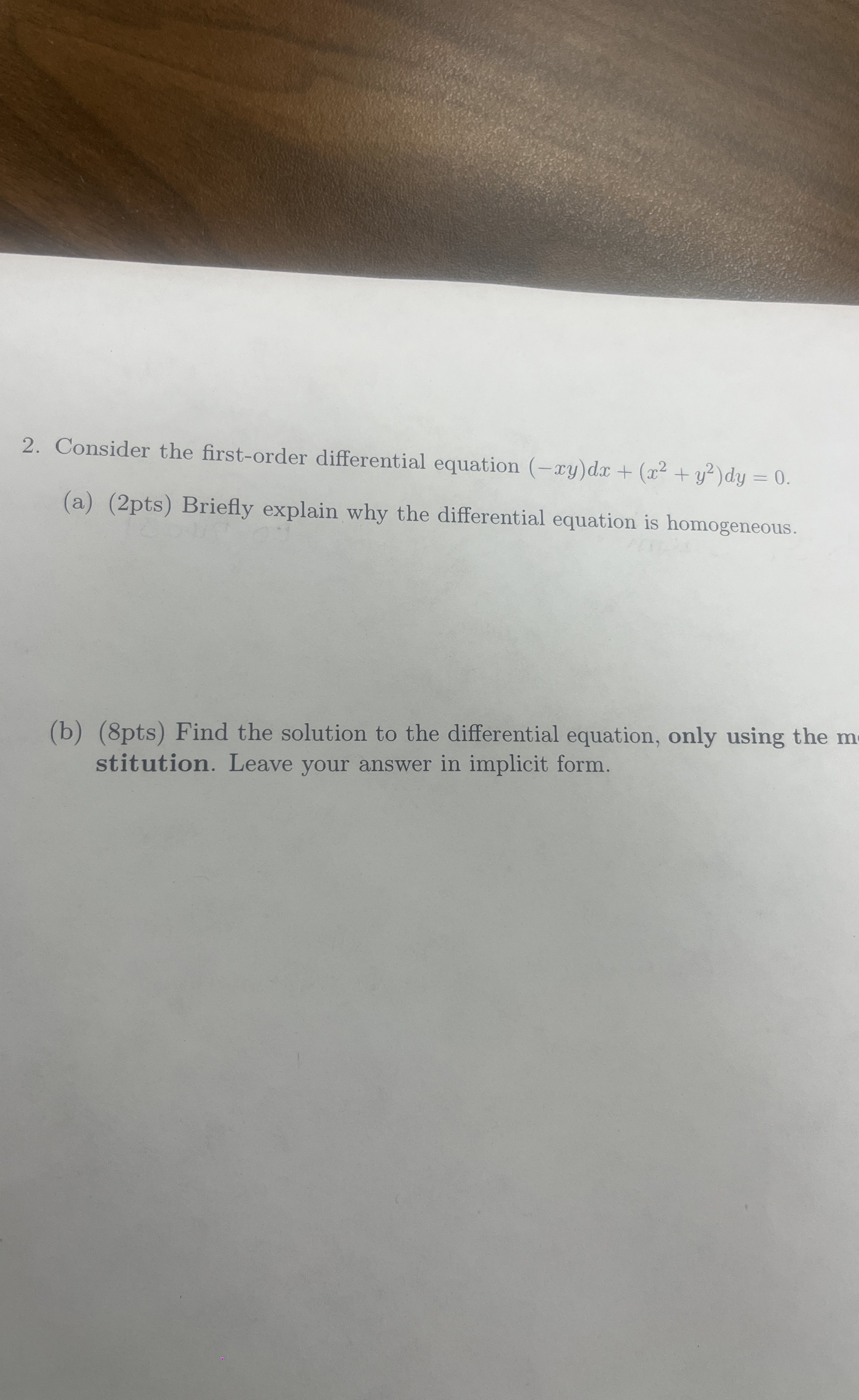 Solved Consider the first-order differential equation | Chegg.com