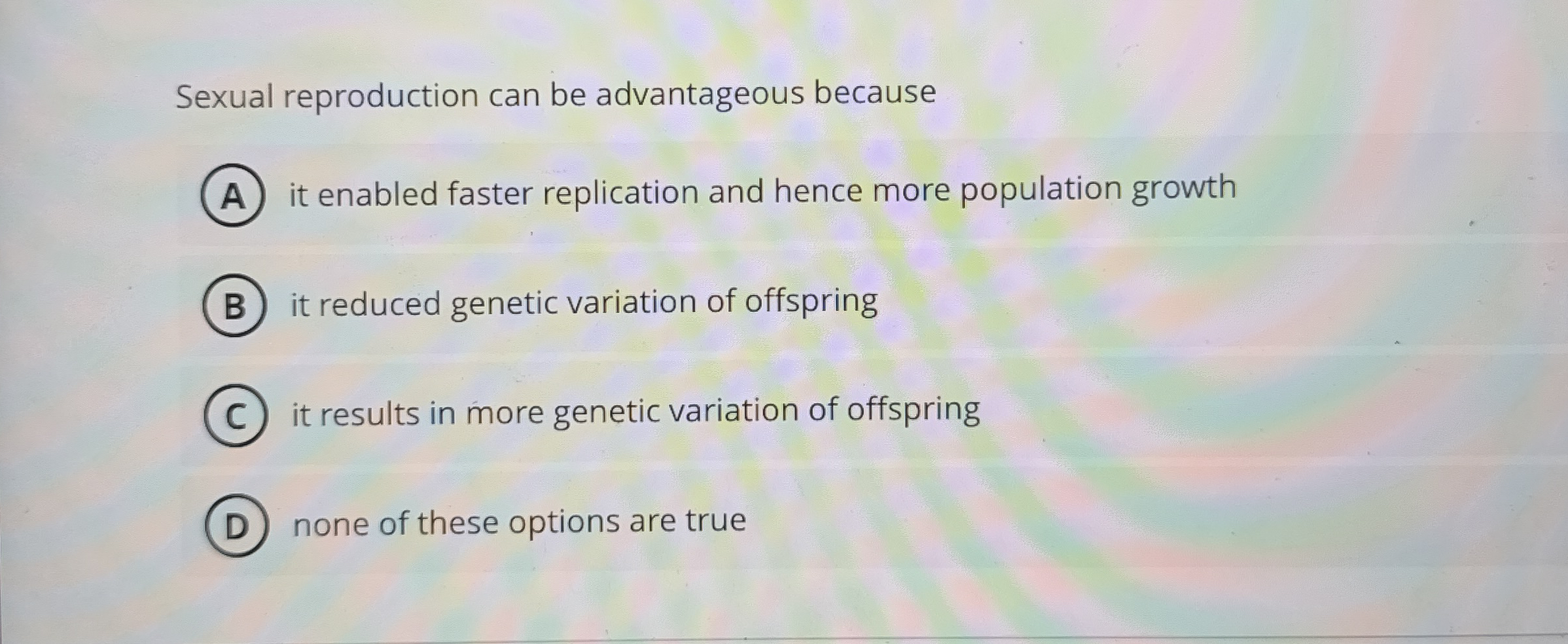 High Quality SOLUTION Sexual reproduction can be advantageous becauseit