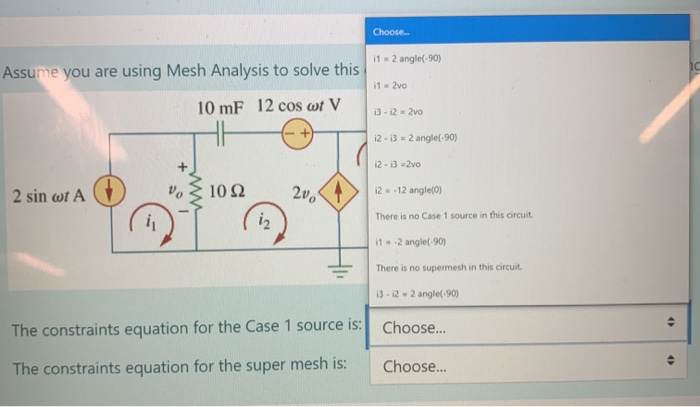 Solved Assume you are using Mesh Analysis to solve this | Chegg.com