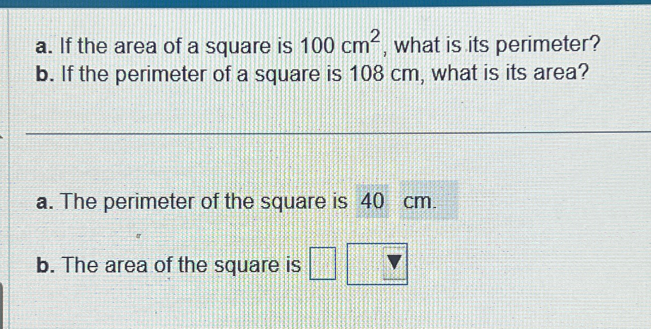 find the area of a square with a perimeter of 76 cm