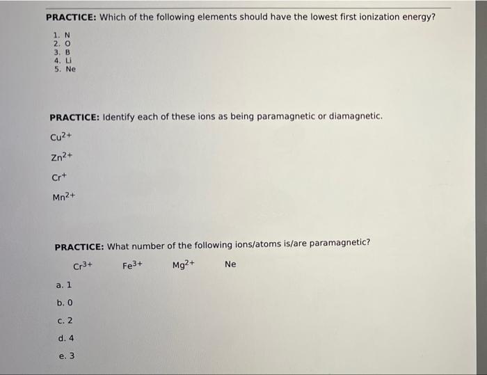 Solved PRACTICE: Select the correct answer for each of the | Chegg.com