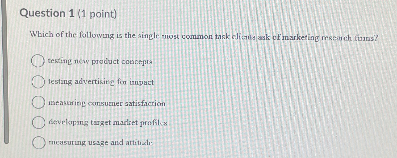 Solved Question 1 (1 ﻿point)Which of the following is the | Chegg.com