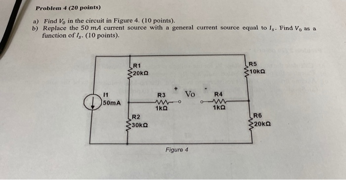 Solved Problem 4 (20 points) a) Find Vo in the circuit in | Chegg.com
