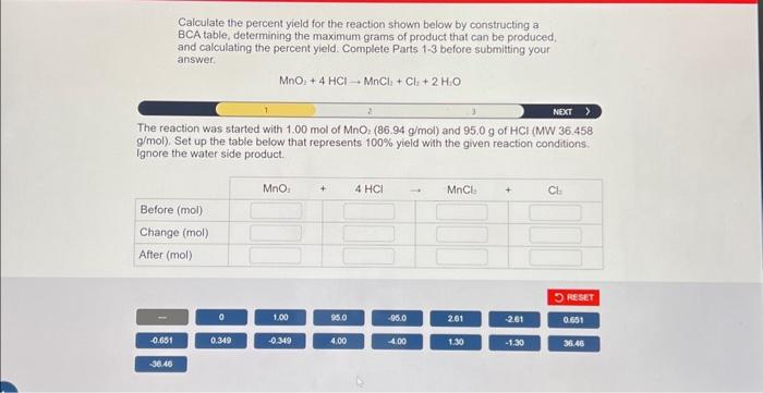 Solved Calculate The Percent Yield For The Reaction Shown | Chegg.com