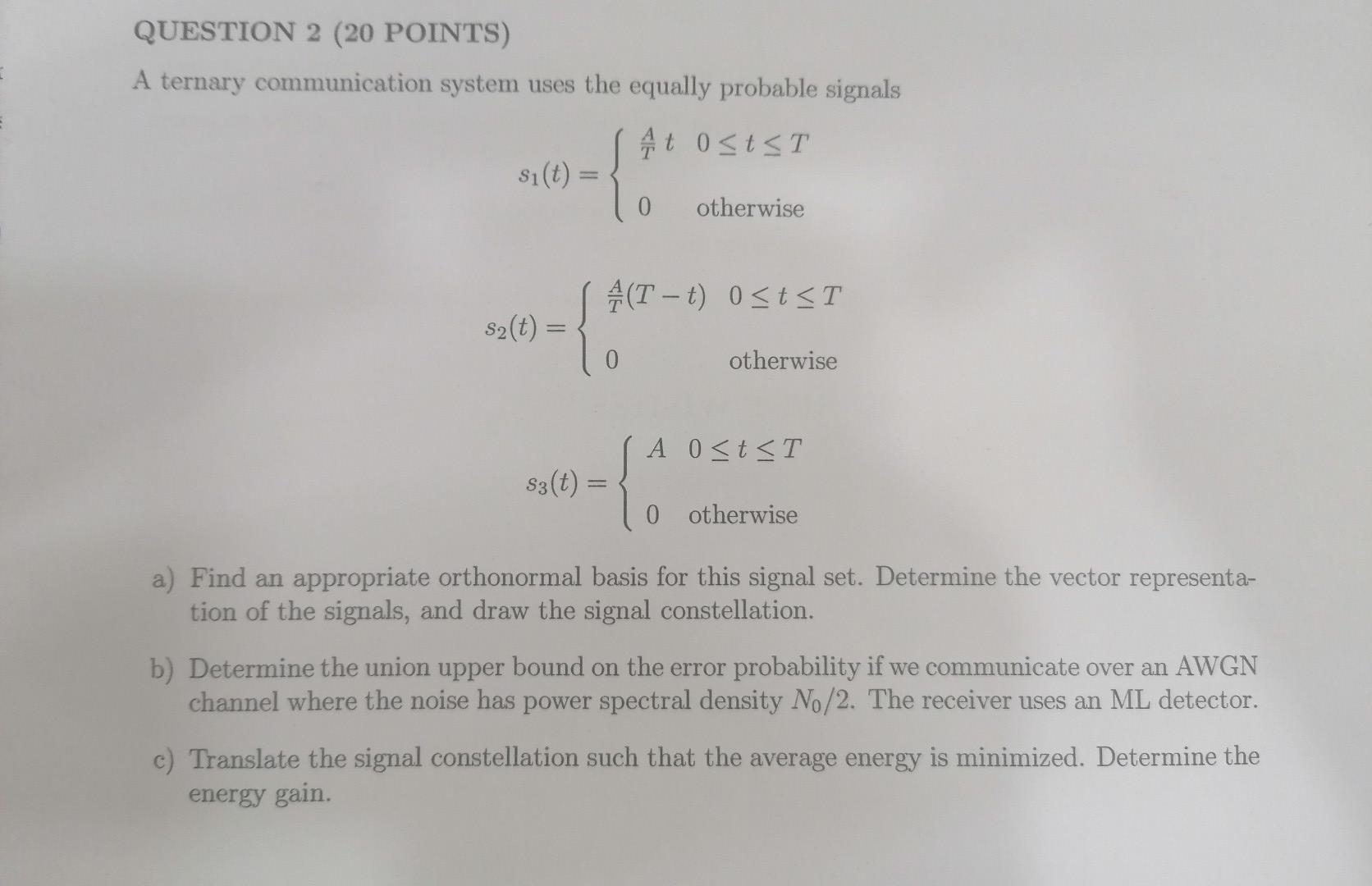 Solved A ternary communication system uses the equally | Chegg.com