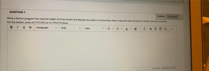 Solved QUESTION 1 Write a Python program that read the | Chegg.com
