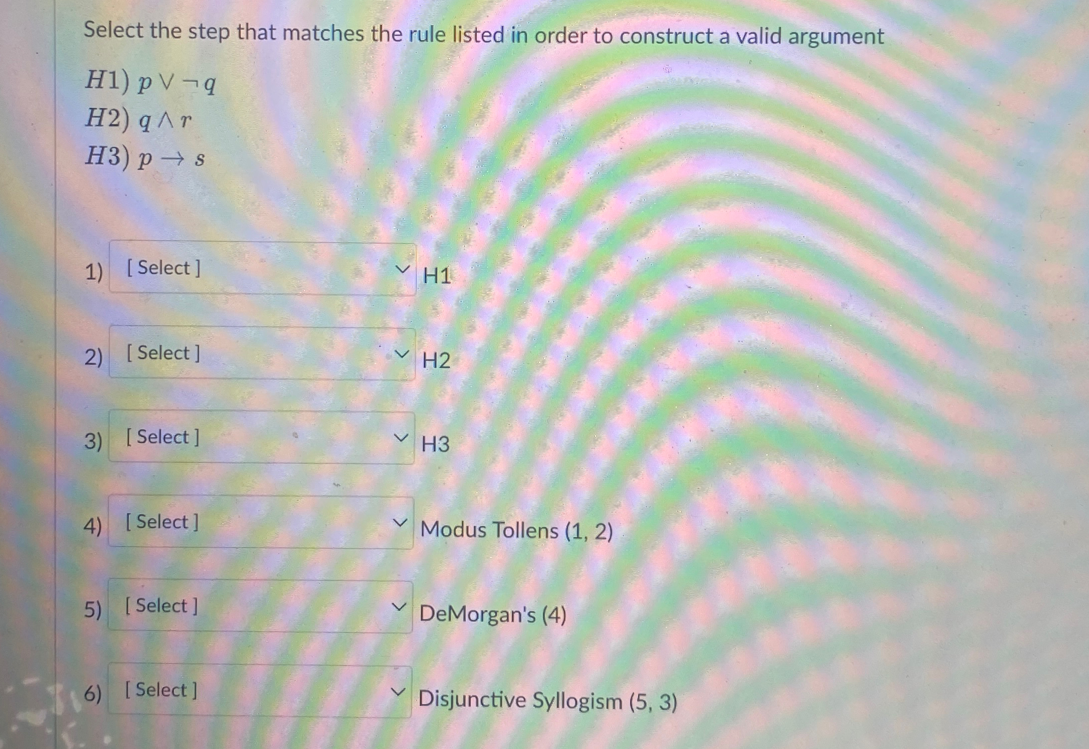 Solved Select the step that matches the rule listed in order | Chegg.com